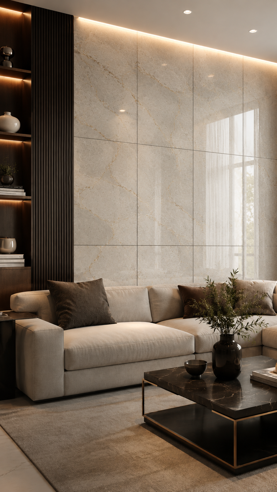 Feature wall finished with Modern Tiles wall tiles